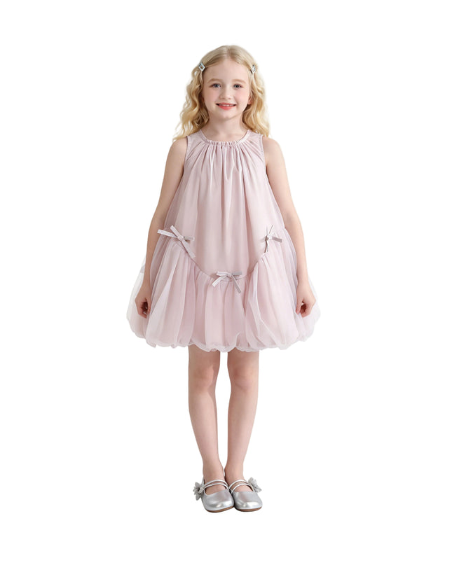 kids atelier mimi tutu Pink Marielle Layered Bow Tulle Dress