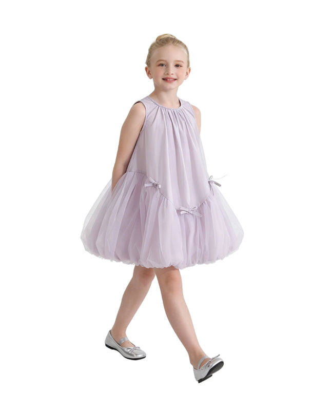 kids atelier mimi tutu Purple Marielle Layered Bow Tulle Dress