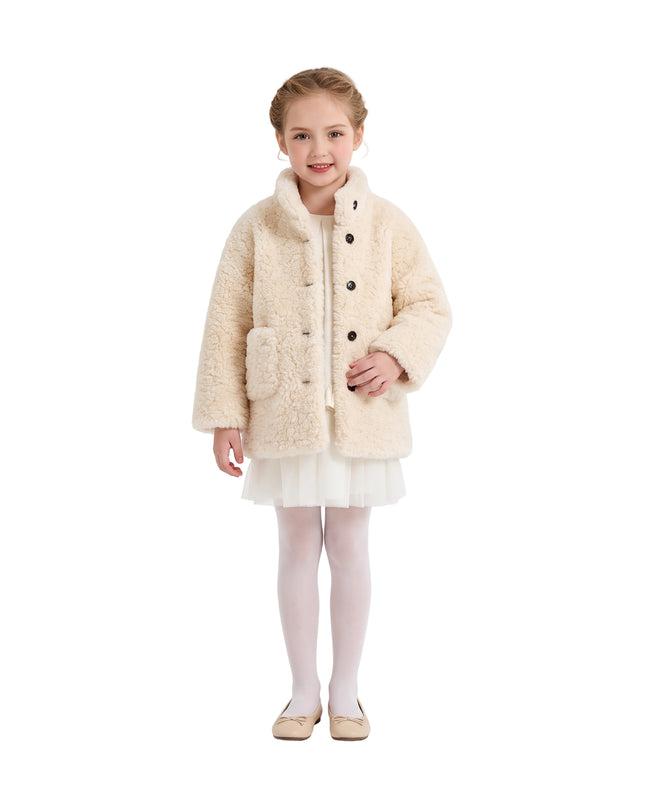 kids atelier mimi tutu Beige Shearling Coat