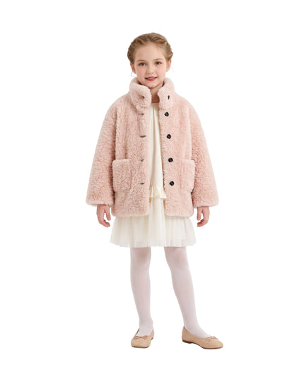 kids atelier mimi tutu Pink Shearling Coat