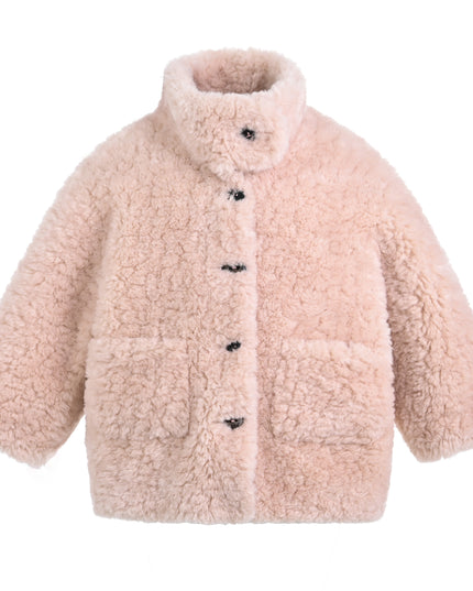 kids atelier mimi tutu Pink Shearling Coat