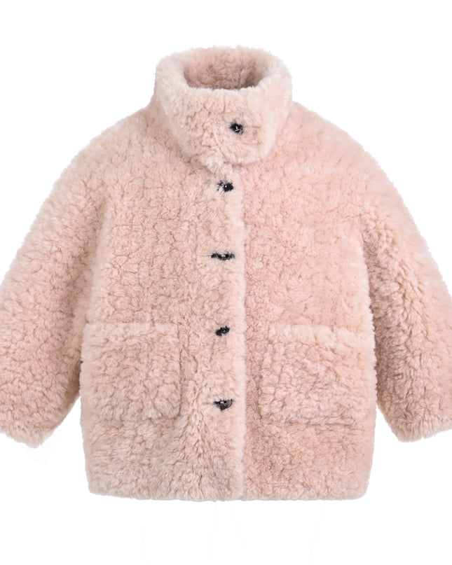 kids atelier mimi tutu Pink Shearling Coat