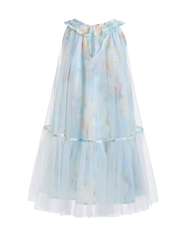 kids atelier mimi tutu Blue Rosamira Floral Tulle Dress
