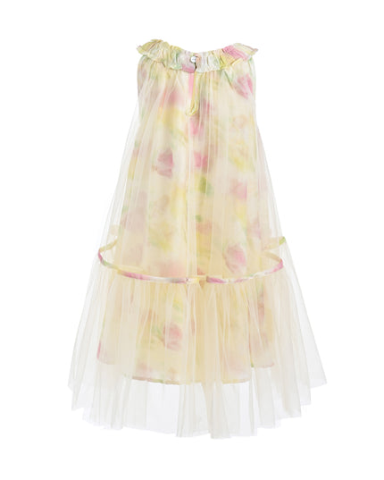 kids atelier mimi tutu Yellow Rosamira Floral Tulle Dress