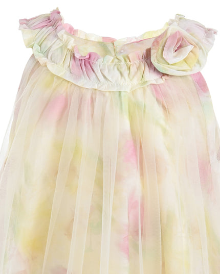 Yellow Rosamira Floral Tulle Dress