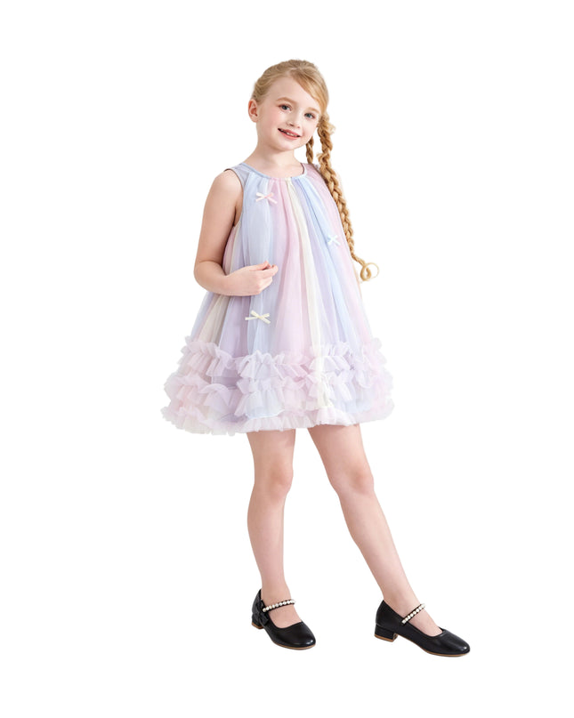 kids atelier mimi tutu Purple Marcella Pastel Bow Ruffle Dress