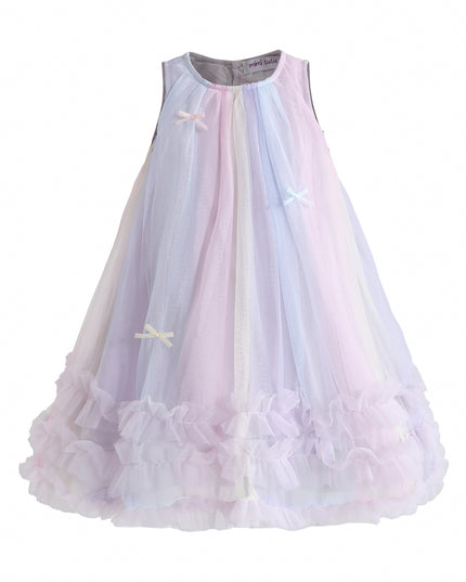 kids atelier mimi tutu Purple Orielle Pastel Bow Ruffle Dress