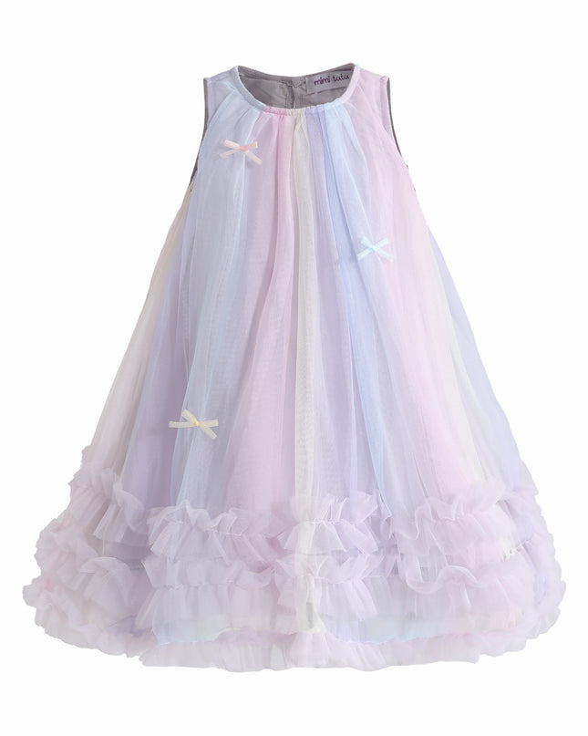 kids atelier mimi tutu Purple Marcella Pastel Bow Ruffle Dress