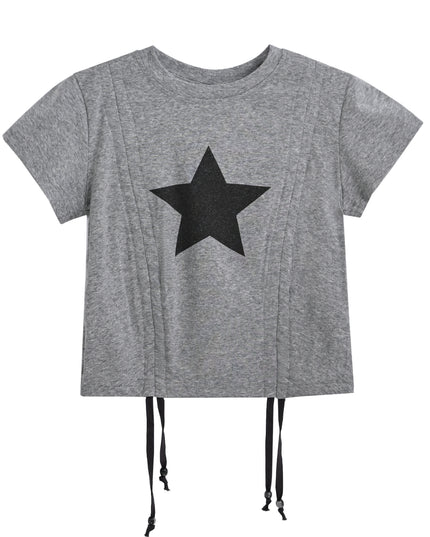 kids atelier mimi tutu Gray Tee with Star Accent
