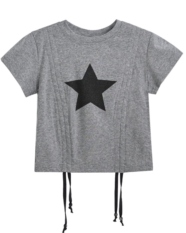 kids atelier mimi tutu Gray Tee with Star Accent