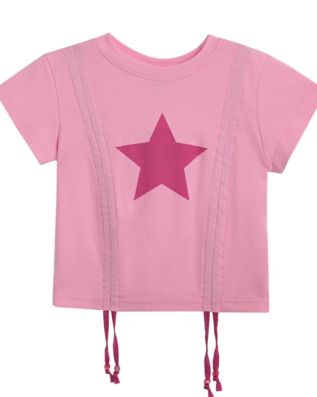 kids atelier mimi tutu Pink Tee with Star Accent