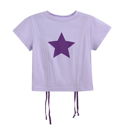 kids atelier mimi tutu Purple Tee with Star Accent