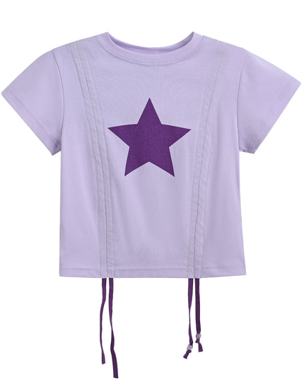 kids atelier mimi tutu Purple Tee with Star Accent