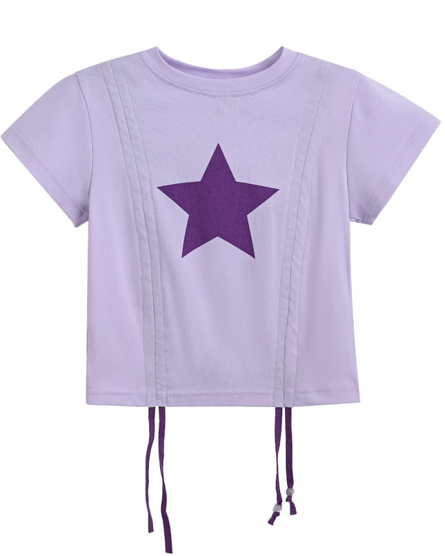kids atelier mimi tutu Purple Tee with Star Accent