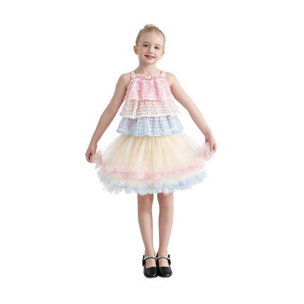 kids atelier mimi tutu Pink Pastel Elunara Ruffle Set with Hair Clip