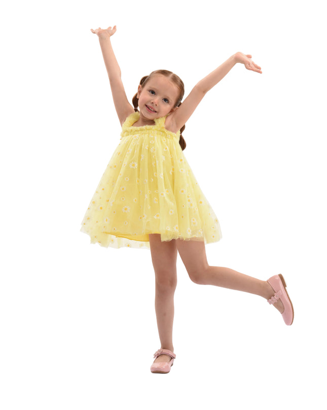 kids atelier mimi tutu Yellow Solenne Daisy Ruffle Dress