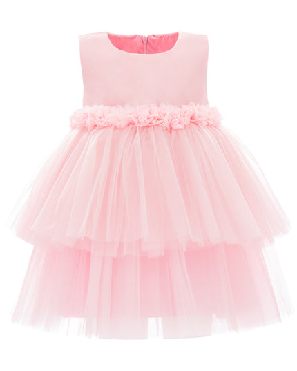 kids atelier mimi tutu Light Pink Amarielle Floral Waist Tulle Dress