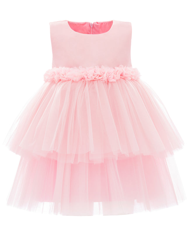 kids atelier mimi tutu Light Pink Amarielle Floral Waist Tulle Dress