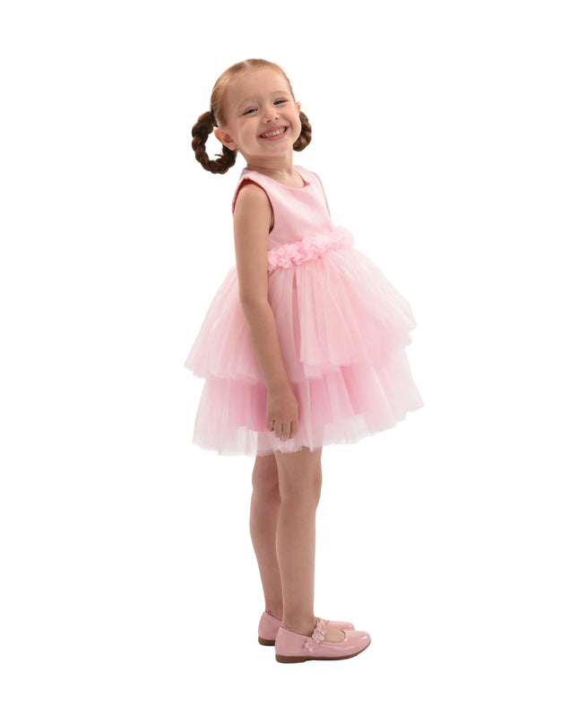 kids atelier mimi tutu Light Pink Amarielle Floral Waist Tulle Dress