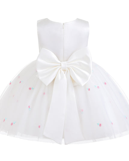 kids atelier mimi tutu White Eveloria Floral Tulle Bow Dress
