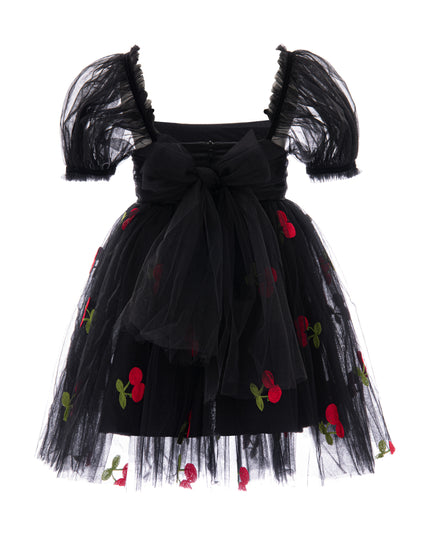 kids atelier mimi tutu Black Elysande Cherry Tulle Dress
