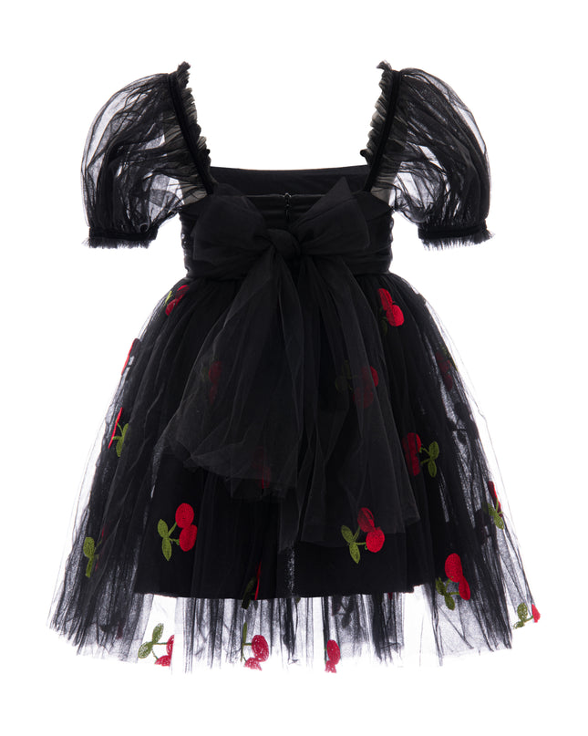 kids atelier mimi tutu Black Elysande Cherry Tulle Dress