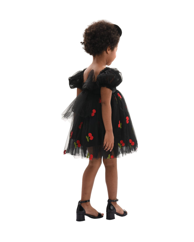 kids atelier mimi tutu Black Elysande Cherry Tulle Dress