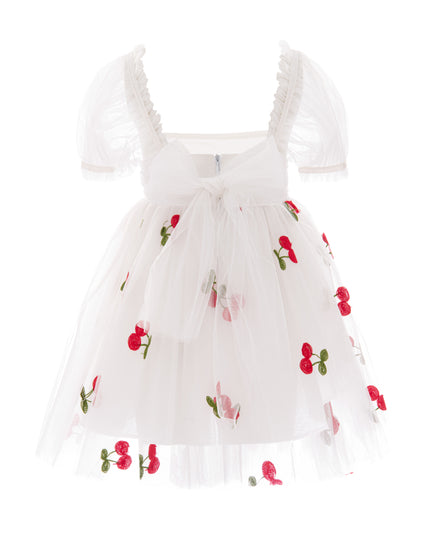 kids atelier mimi tutu White Elysande Cherry Tulle Dress