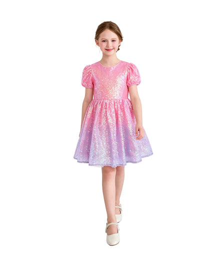 kids atelier mimi tutu Pink Sorella Sequin Flared Dress