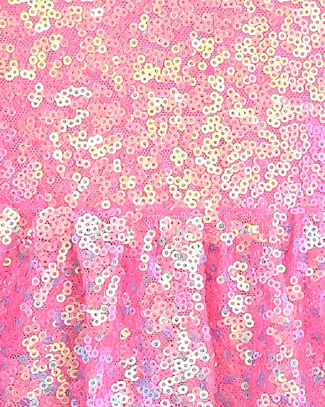 Pink Sorella Sequin Flared Dress