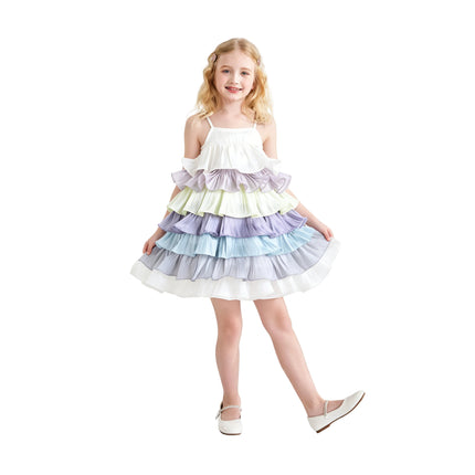 kids atelier mimi tutu White Talia Gradient Ruffle Dress