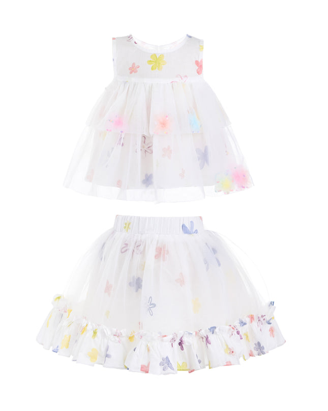 kids atelier mimi tutu White Aveloria Floral Ruffle Set