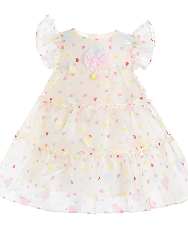 kids atelier mimi tutu White Thaliora Pastel Polka Dot Dress
