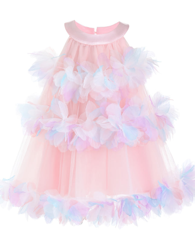 kids atelier mimi tutu Pastel Pink Evolette Floral Tulle Dress