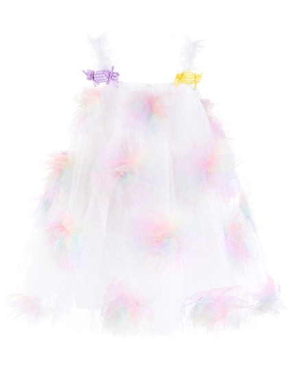 kids atelier mimi tutu White Pastel Malee Flower Tulle Dress