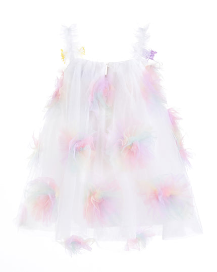 kids atelier mimi tutu White Pastel Malee Flower Tulle Dress