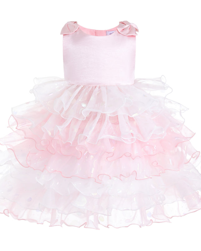 kids atelier mimi tutu Light Pink Sirin Ruffled Tulle Dress