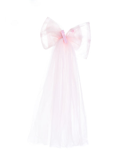 kids atelier mimi tutu Light Pink Suvanna Pom‑Pom Tulle Dress with Bow Clip