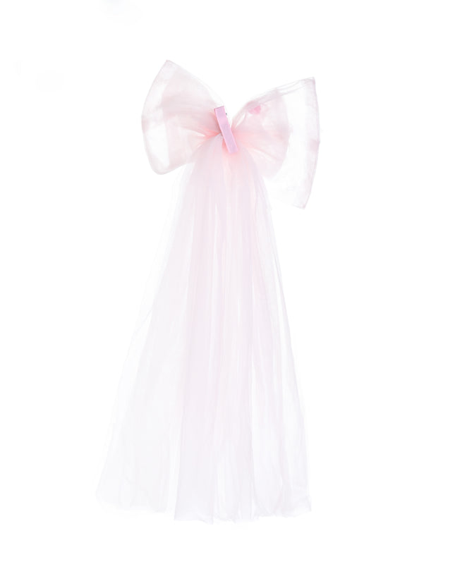 kids atelier mimi tutu Light Pink Suvanna Pom‑Pom Tulle Dress with Bow Clip