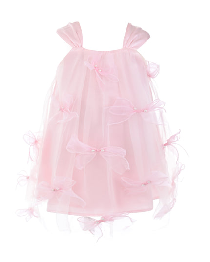 kids atelier mimi tutu Light Pink Manisa Bow‑Embellished Tulle Dress