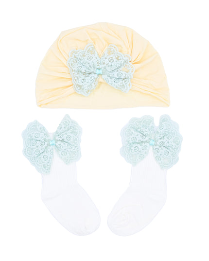 kids atelier mimi tutu Lace Bow Hat & Sock Gift Set