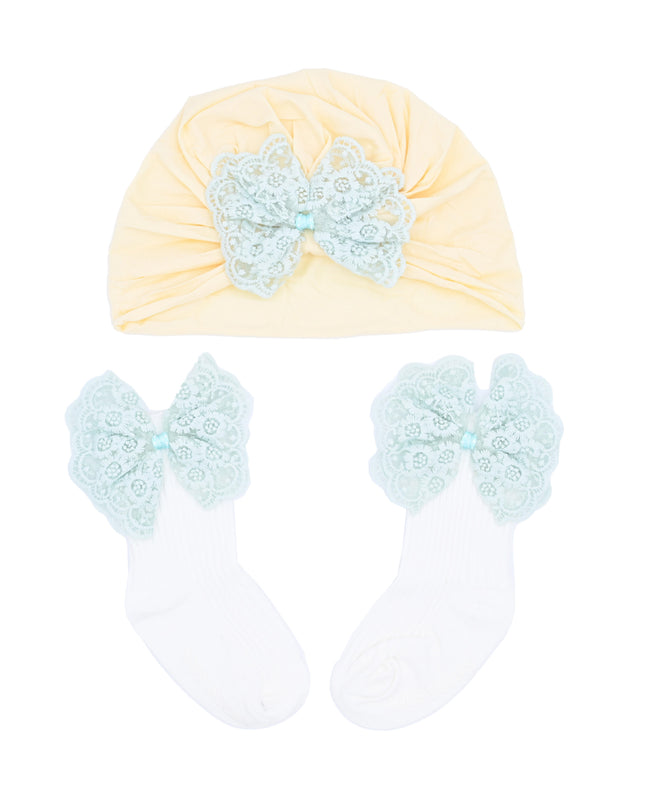 kids atelier mimi tutu Lace Bow Hat & Sock Gift Set