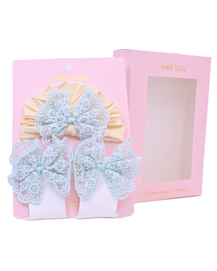 kids atelier mimi tutu Lace Bow Hat & Sock Gift Set