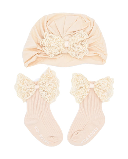 kids atelier mimi tutu Lace Bow Hat & Sock Gift Set