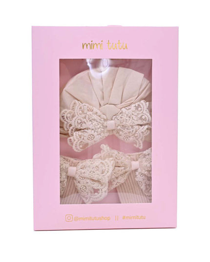 kids atelier mimi tutu Lace Bow Hat & Sock Gift Set
