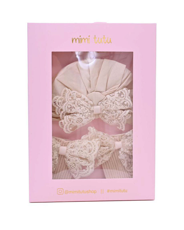 kids atelier mimi tutu Lace Bow Hat & Sock Gift Set