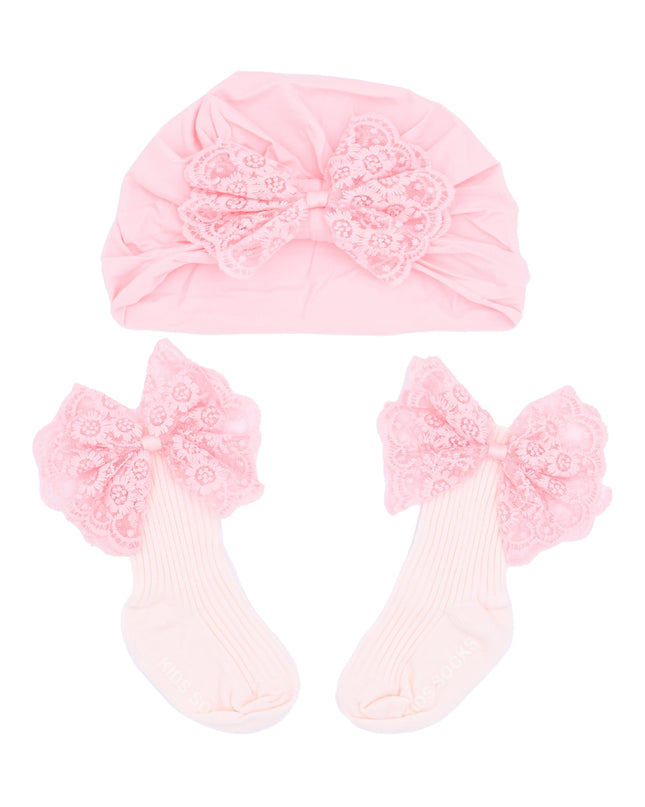 kids atelier mimi tutu Lace Bow Hat & Sock Gift Set