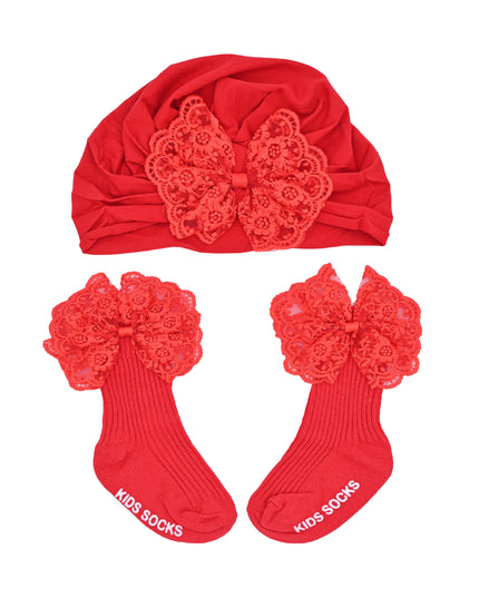 kids atelier mimi tutu Lace Bow Hat & Sock Gift Set