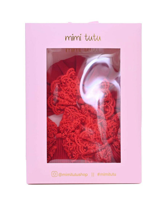 kids atelier mimi tutu Lace Bow Hat & Sock Gift Set