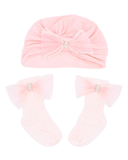 kids atelier mimi tutu Crown & Bow Baby Hat Gift Set